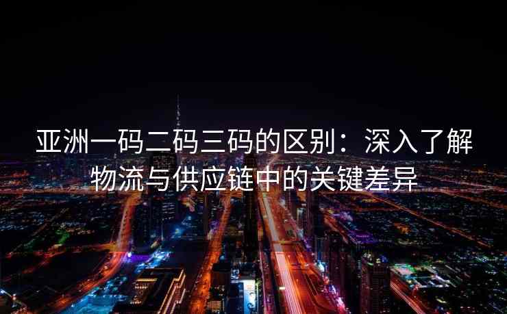 亚洲一码二码三码的区别：深入了解物流与供应链中的关键差异