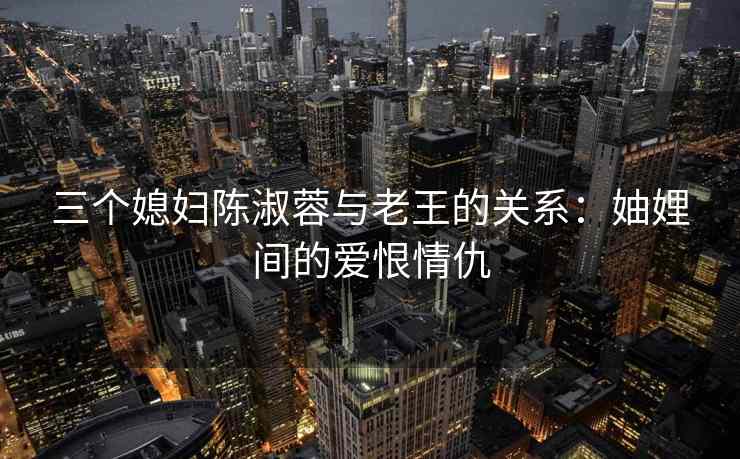 三个媳妇陈淑蓉与老王的关系：妯娌间的爱恨情仇